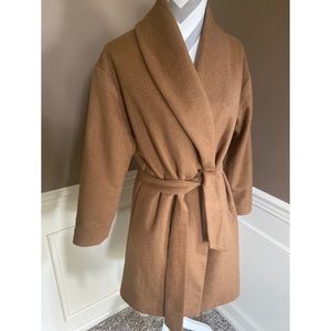 Camel wrap coat from H&M Conscious collection.